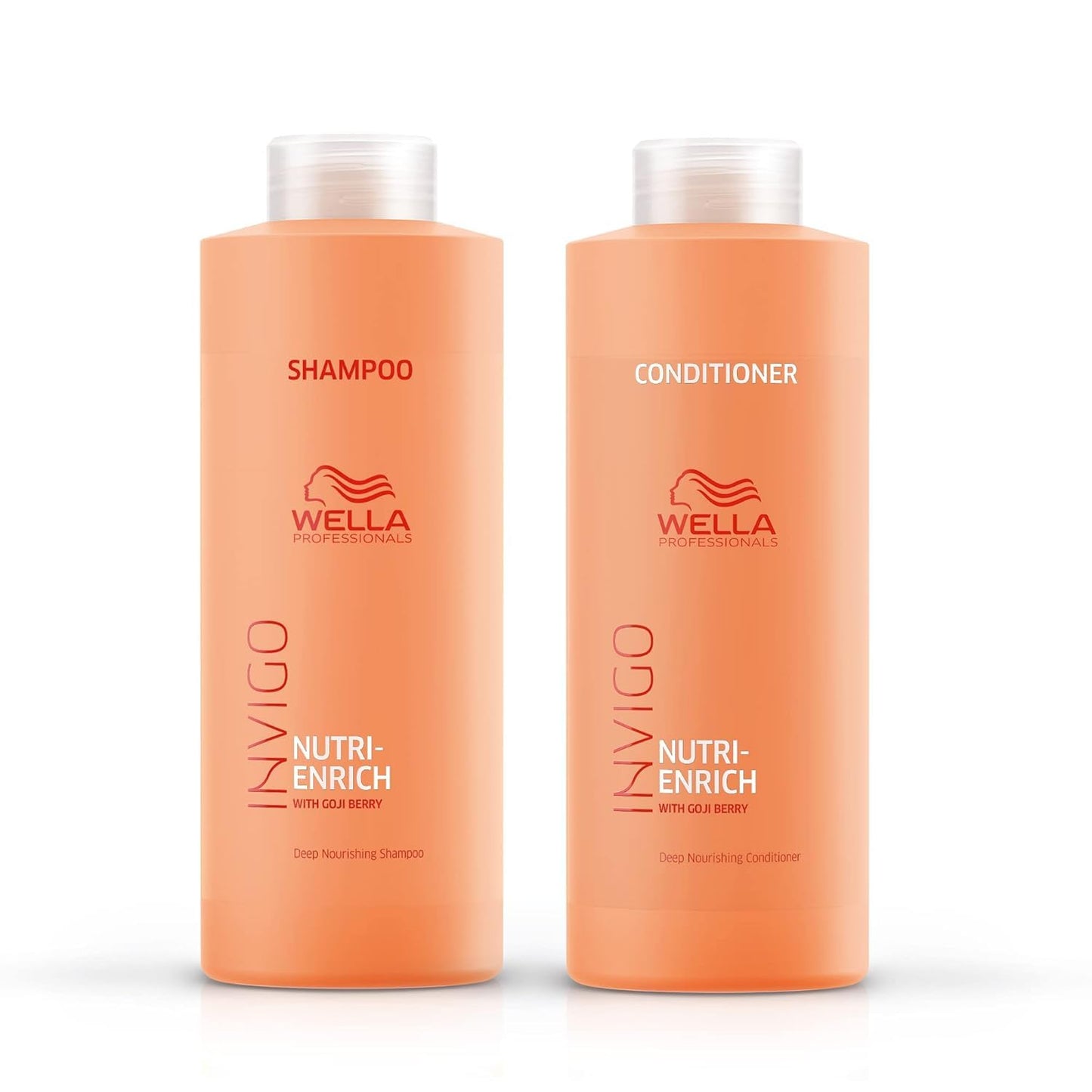 Wella Professionals Invigo Nutri-Enrich Shampoo & Conditioner Set - Deep Moisturizing for Dry & Damaged Hair | 1 Liter Each