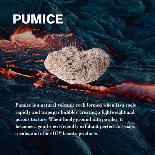 ClearLee Cosmetic Grade Pumice - 100% Pure Natural Grain/Powder - Great For Skin Exfoliation in DIY Soaps, Masks, Scrubs for Face, Body, Foot (8oz, Fine Grain)