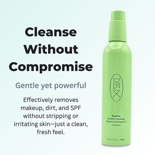 Dieux Baptism Gentle Foaming Facial Gel Cleanser - Fragrance-Free, 6.76 oz | Refreshing Cleanse