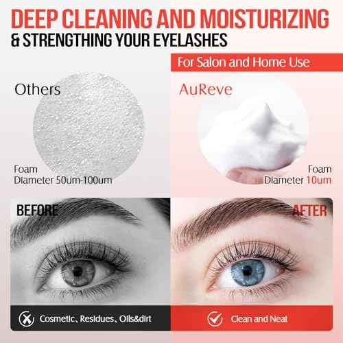 Lash Shampoo for Lash Extensions 60 Ml/2fl.oz Eyelash Extension Cleanser Oil Free Lash Cleanser for Eyelash Care, Gentle Foaming Eyelash Shampoo with Brush for Salon Home Care (Peach 60ml)