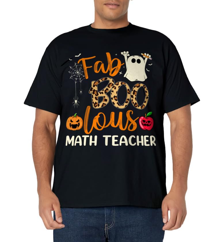 Fab Boo Lous Math Teacher Leopard Spooky Halloween Costume T-Shirt