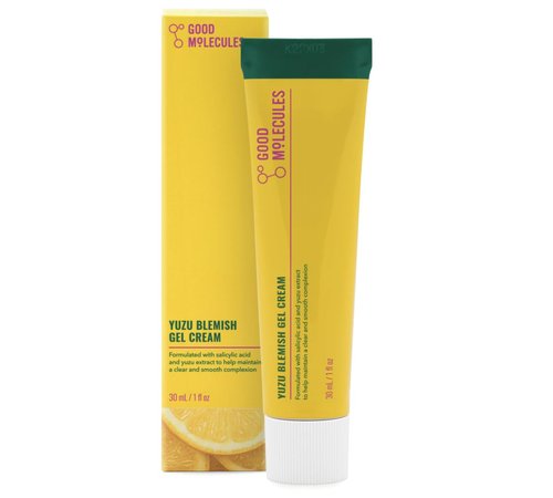 Good Molecules Yuzu Blemish Gel Cream - Lightweight Gel Moisturizer with Salicylic Acid (BHA) and Natural Extracts to Target Blemishes, Even Skin Tone, and Texture - Skin Care for Face