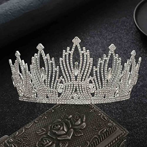 Kilshye Rhinestone Wedding Tiaras and Crowns Silver Crystal Bridal Tiara Bride Prom Costume Hair Accessories for Women (A- Silver)