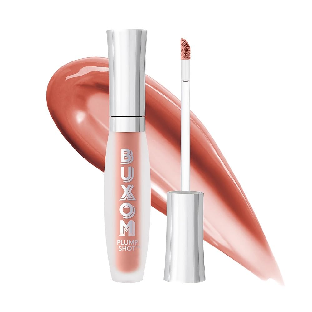 Buxom Plump Shot Peptide-Infused Lip Serum, Lip Plumping Gloss, Formulated with Advanced Peptides, Hyaluronic Acid, Avocado & Jojoba Oil