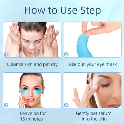 Under Eye Patches, 20 Pairs Eye Mask for Dark Circles,Puffy Eyes,Undereye Bags,Wrinkles,Eye Mask Patches with Hyaluronic Acid, 24K Gold,Rose & Aloe Vera,Eye Treatment Skin Care for Men & Women Gift