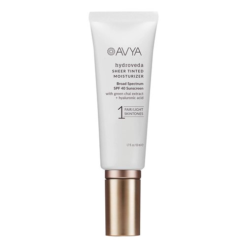 AVYA SPF 40 Sheer Tinted Moisturizer - Hydrating Hyaluronic Acid & Green Chai for Brighter Skin | Fair & Light Shade (1.7oz/50ml)