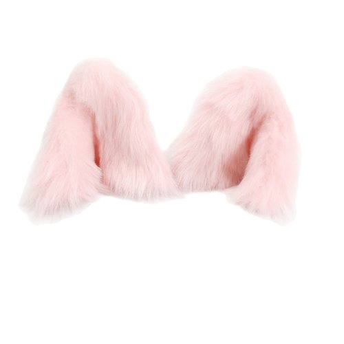Plush Cat Ear Helmet Decorations - Removable Faux Fur Ears for Motorcycle Helmets