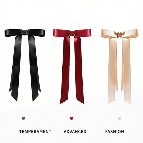 Handmade Magnetic Bow Hair Clip Detachable Ribbon Barrette for Half-Up Styling