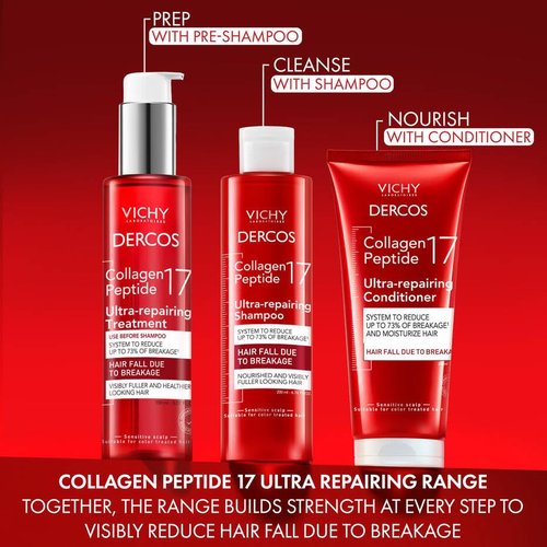 Dercos Collagen Peptide 17 Ultra-Repairing Treatment - 150ml Anti-Hair Fall Bond Repair Formula