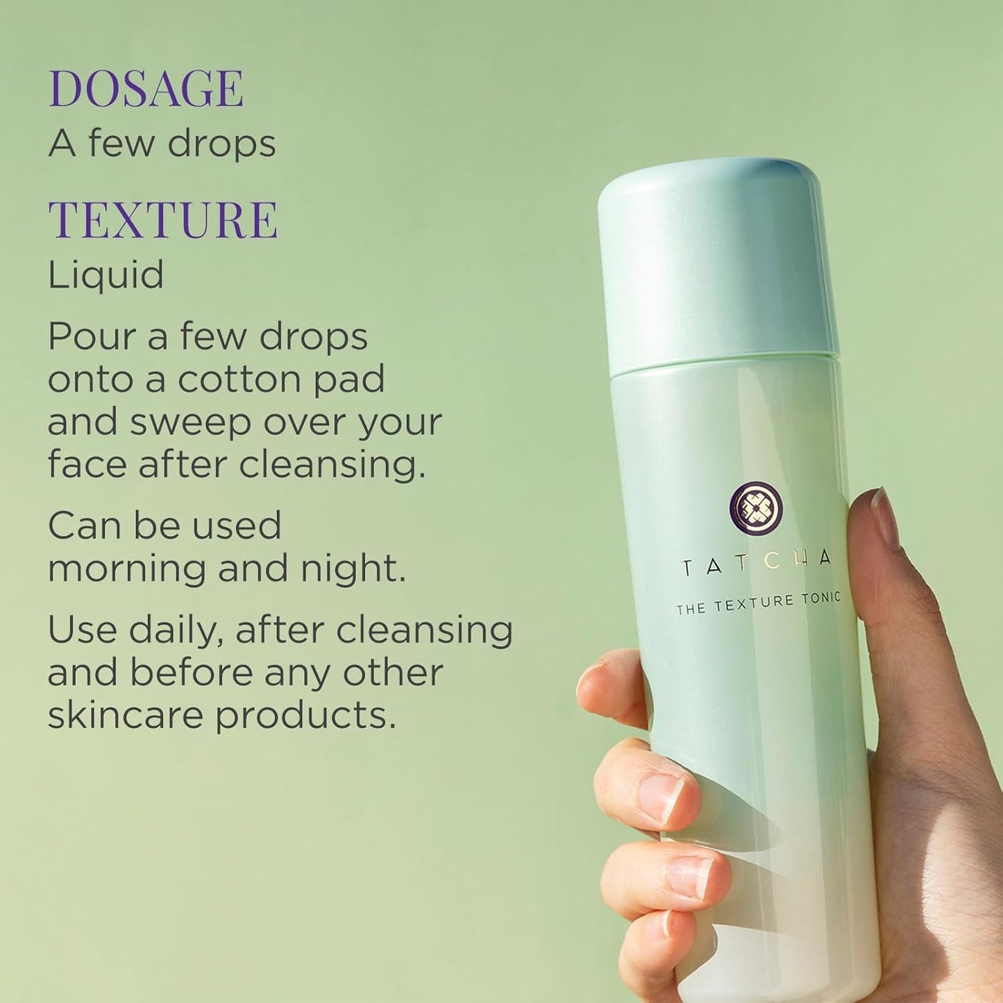 TATCHA The Texture Tonic - Liquid Exfoliating Treatment for Smooth Skin | 150 ml | 5.0 fl. Oz
