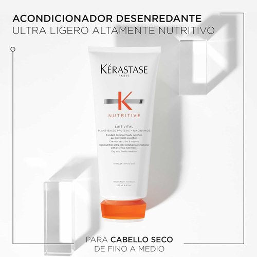 Kerastase Nutritive Lait Vital Conditioner - Hydrating Formula for Fine to Medium Dry Hair | Illuminates Shine & Detangles Effortlessly