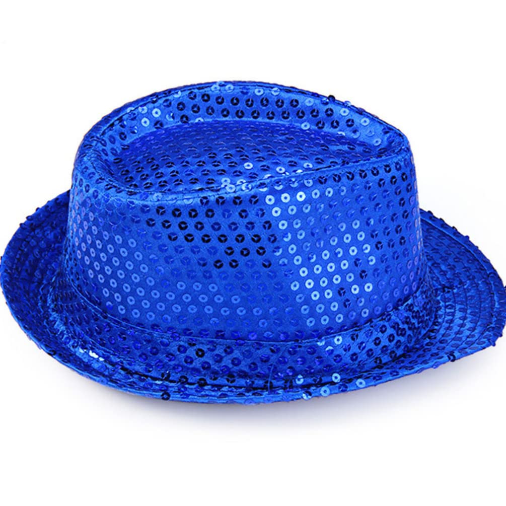 2pcs Sequins Fedora Hat Adult Costumes Light up Hat Disco Props for Women, Gangster Jazz Birthday Costume