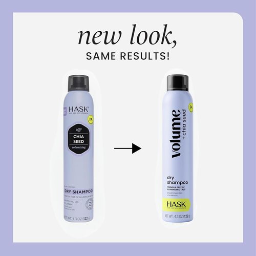 HASK Chia Seed Volumizing Dry Shampoo - Absorbs Oil, Adds Volume & Bounce | 8.1oz, Sulfate-Free, Cruelty-Free
