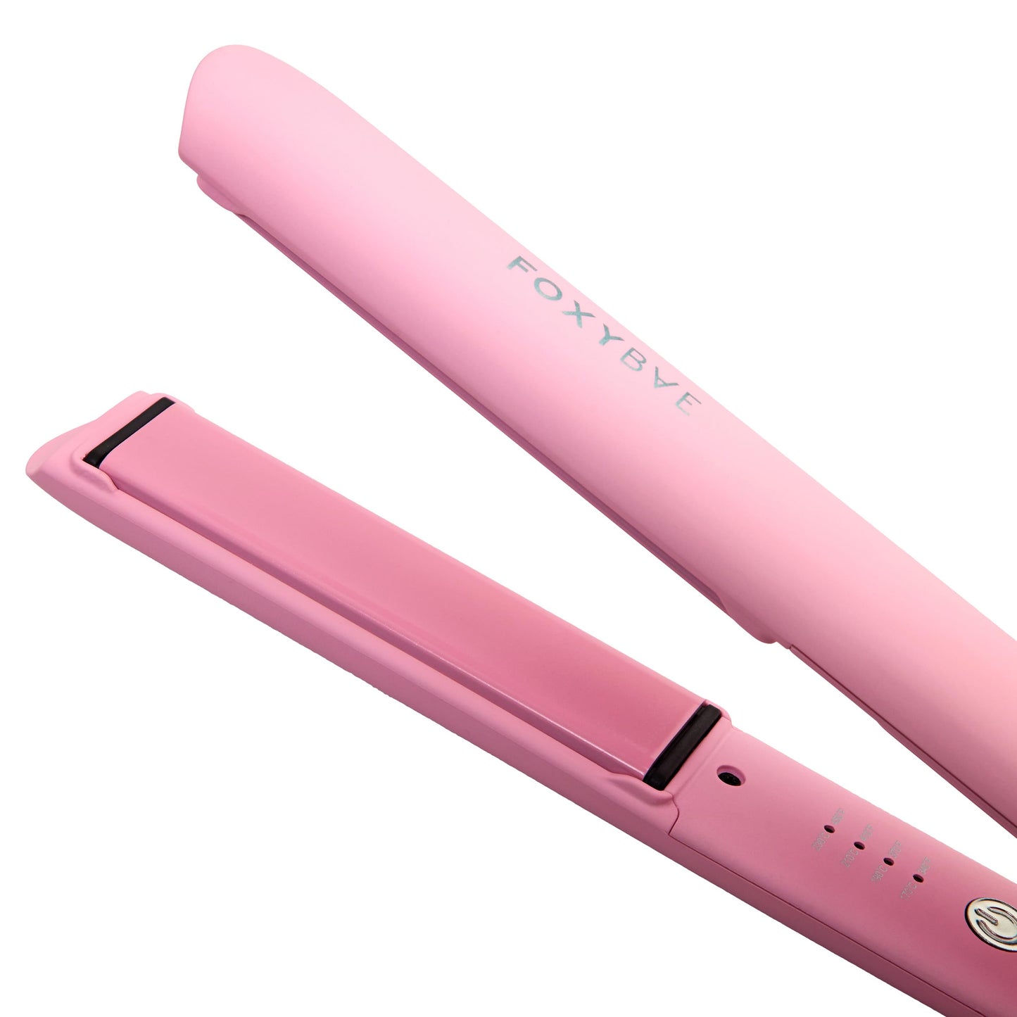 FoxyBae Hair Straightener, 1" Sleek & Slay Ceramic Flat Iron Hair Straightener - Dual Voltage Portable 2 in 1 Hair Curler & Straightener for Frizz Free, Shinier & Smoother Hair [Party-Pink]