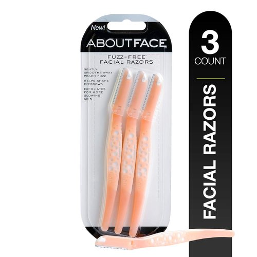 About Face Fuzz-Free Facial Razors - 3-Pack Groomers for Hair Removal, Exfoliating & Brow Shaping