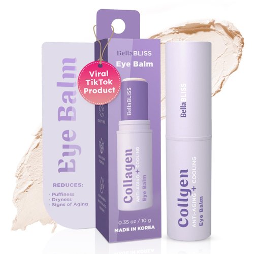 Bella Bliss Collagen Eye Balm Stick - Anti-Aging Under Eye Cream for Dark Circles & Puffiness - 0.35 oz / 10 g