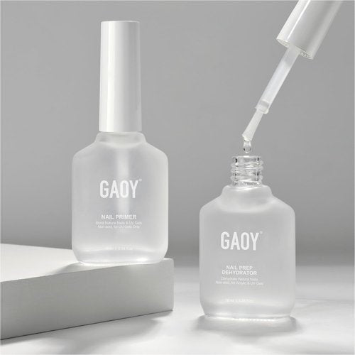 GAOY Nail Dehydrator and Primer, 2 Pcs Acid-Free Natural Nail Prep Dehydrate and Bond Primer Set, for Gel Nail Polish