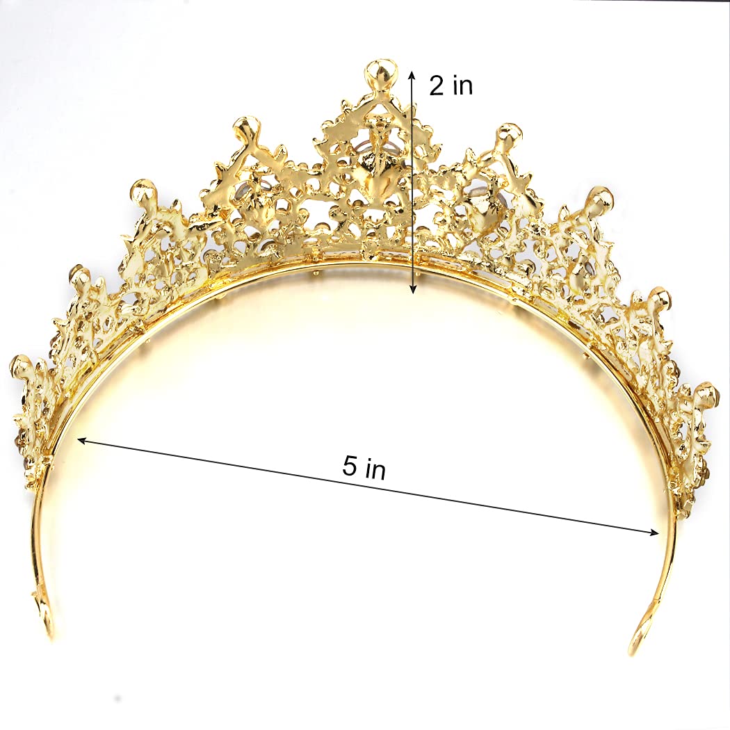 Didder Bridal Queen Tiara, Champagne Crystal Tiara for Women Princess Crown for Girls Rhinestones Tiaras and Crowns for Women Tiaras for Girls Hair Accessories for Wedding Birthday Prom Costume Gift