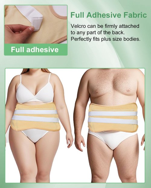 11PCS Plus Size Castor Oil Pack Kit - Reusable Full Body Wraps for Stomach, Neck, Eyes, Knees, Feet & Legs | 3-Layer Flannel Cotton, Full Adhesive | Pain Relief, Liver Detox, Stress Relief (Khaki)