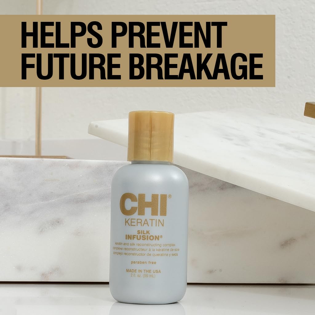 CHI Keratin Silk Infusion - Hydrating Hair Serum for Softness & Shine | Sulfate-Free, 2 Oz