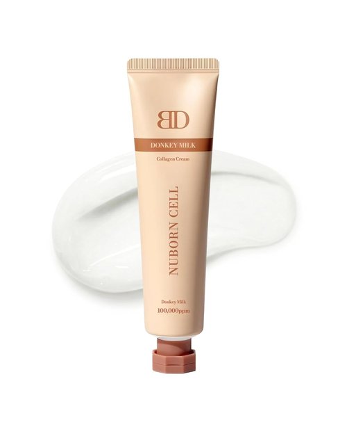 Nuborn Cell Donkey Milk Collagen Cream - Instant Glow with 10% Donkey Milk | Type 1 Collagen for Smooth, Dewy Skin | 65ml (2.19 fl oz)