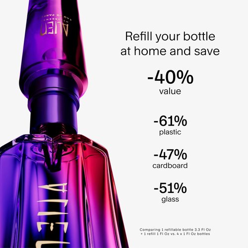 Mugler - Alien Hypersense - Eau de Parfum - Womens Perfume - Floral Woody Scent - Refillable - With Green Mandarin, Pear Accord, Jasmine, & Cashmere - 0.33 Fl Oz