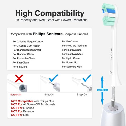 Philips Sonicare Replacement Toothbrush Heads - Compatible Electric Brush Heads | 10-Pack