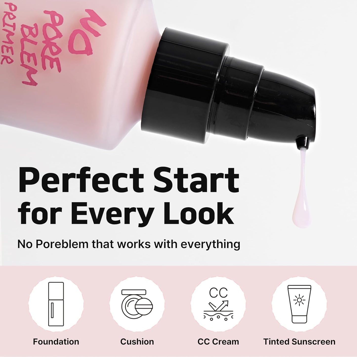 TOUCH IN SOL No Poreblem Primer - Mattifying Pore Primer for Oily Skin | Blurring Finish, 1.01 fl. oz (30ml)