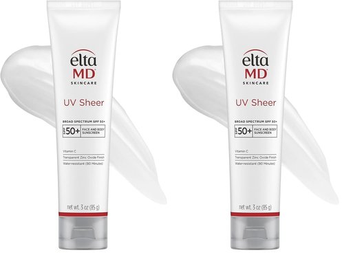 EltaMD UV Sheer Face Sunscreen - SPF 50+ Zinc Oxide Formula for No White Cast | Lightweight & Non-Greasy