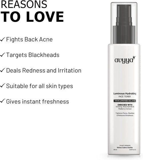 Regine Switzerland Luminous Hydrating Face Toner - Ginseng & Niacinamide for Brightening & Pore Tightening | 3.38 fl oz