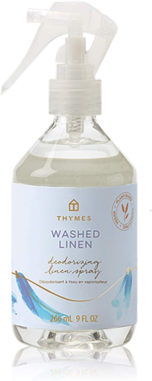 Thymes Linen Spray - Refreshing 9 Fl Oz Washed Linen Scent for Home Ambiance