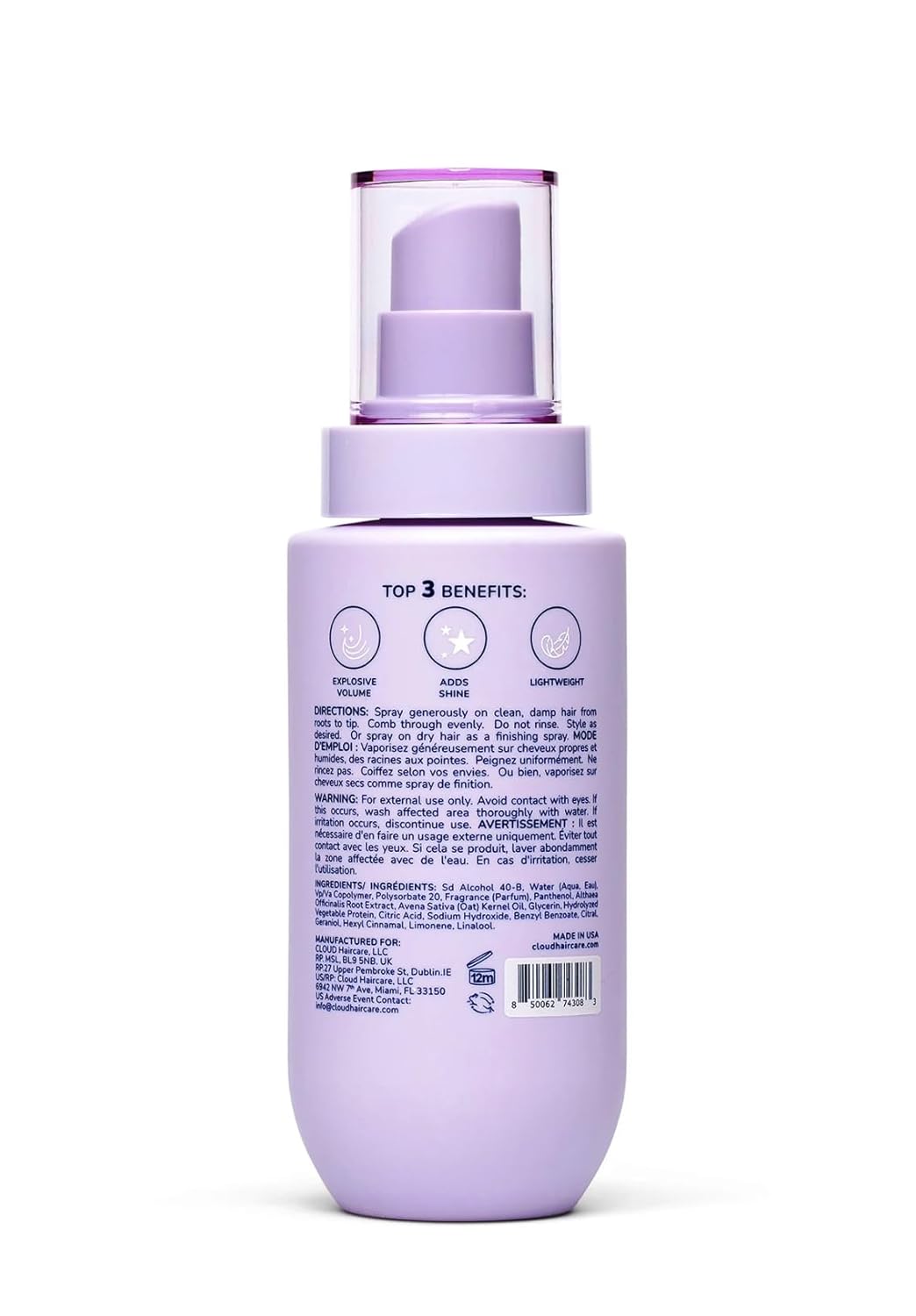 Skiennix Cloud Volumizing Styling Spray - Lightweight Hold for Full, Luscious Hair | 6 oz