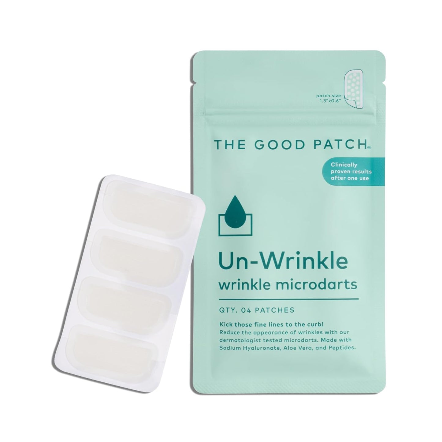 The Good Patch Un-Wrinkle Microdart Patches - Anti-Wrinkle Solution for Crow's Feet | 8 Patches with Sodium Hyaluronate & Aloe Vera