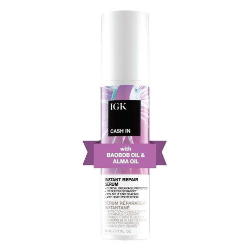 IGK CASH IN Instant Repair Serum - Repair Damage & Protect Against Breakage | 1.7 Oz for Softer, Smoother Hair