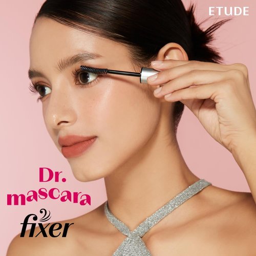 ETUDE Dr. Mascara Fixer - Long-Lasting Curl Hold & Smudge-Proof Formula | Vegan Certified Black (0.203 Fl Oz)