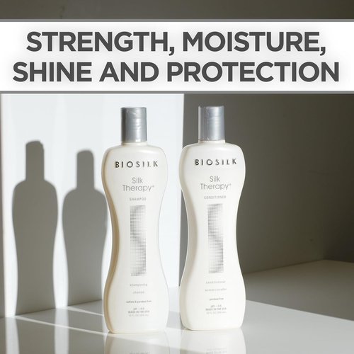 BioSilk Silk Therapy Duo Set - Shampoo & Conditioner for Moisturizing, Shiny Hair | 12 Oz Each (Pack of 2)