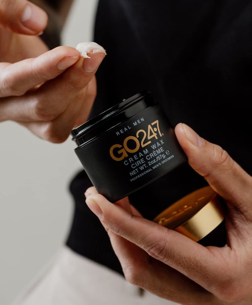 GO247 Cream Wax - Medium Hold Styling Wax for Men | Natural Finish & Lightweight Texture - 2 Oz