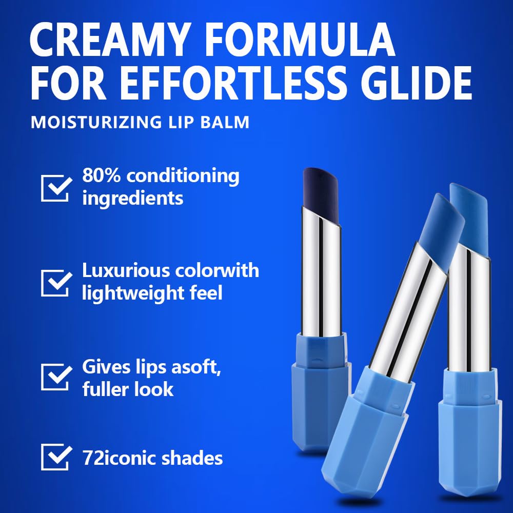Skiennix Blue Lipstick Set - 3 Matte Cream Shades for Cosplay & Festival Makeup | Vegan Friendly