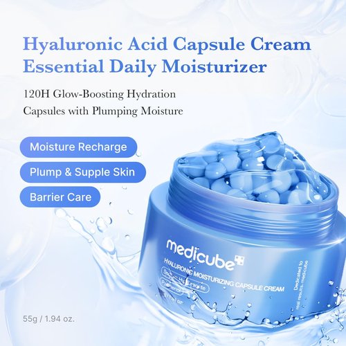 Medicube Hydration & Glow Capsule Duo - Hyaluronic Acid & Salmon DNA Cream | Firming, Plumping Moisture for Radiant Skin
