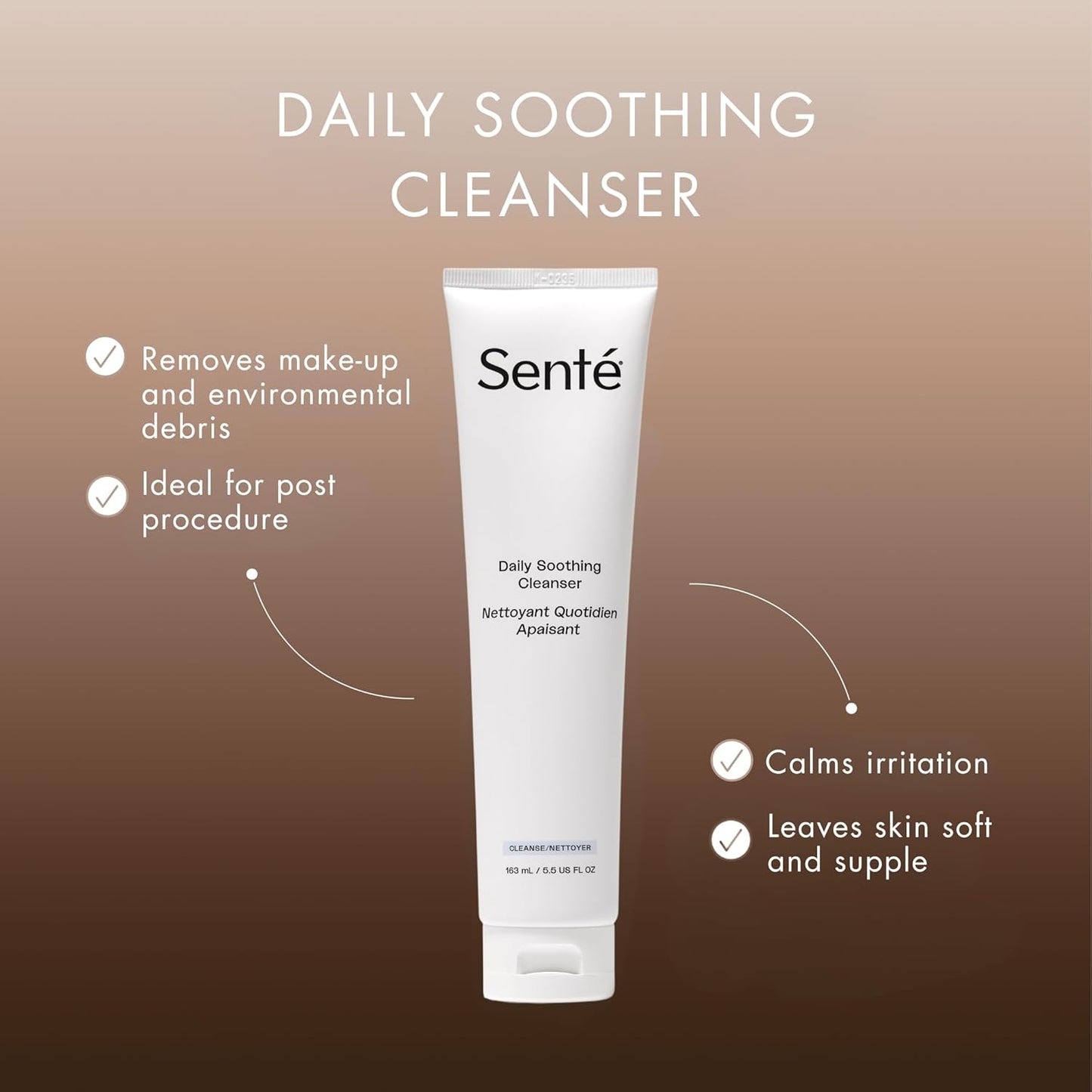 Sente Daily Soothing Facial Cleanser - Gently Removes Oil & Impurities | Vitamin E | 5.5 Fl Oz