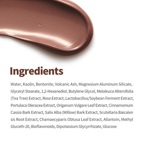 1.618 Volcanic Clay Mud Mask | Korean Style Pore & Sebum Clay Mask | Fast-Drying, Wash off type, 4.23oz