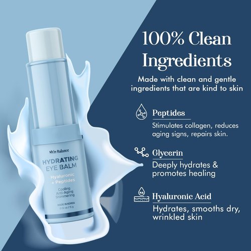 Regine Switzerland Ultra Shimmer Eye Balm - Hydrating Anti-Aging Formula with Hyaluronic Acid & Peptides | Reduces Puffiness, Dark Circles & Fine Lines - 0.52 fl oz