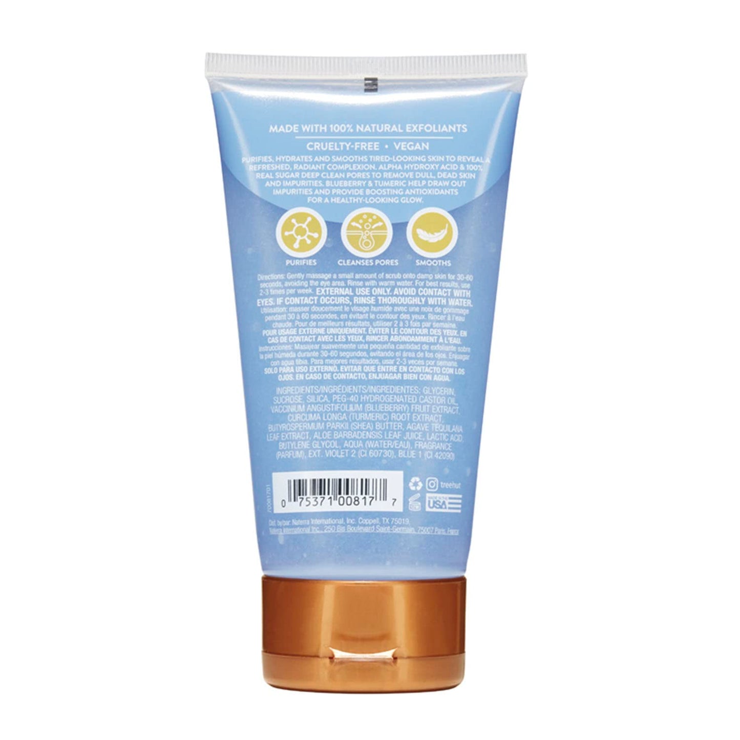 Tree Hut Blueberry & Turmeric Purifying Face Scrub | Deep Cleans Pores to Remove Dead Skin & Impurities | Nourishing Essential Body Care | 7.4 fl oz.