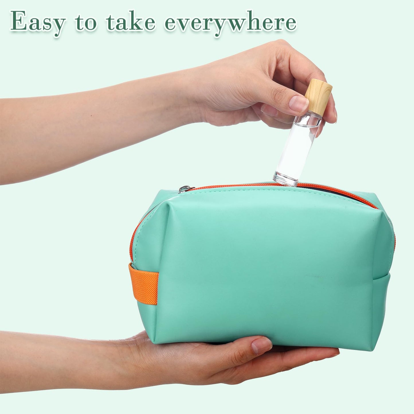 Sumind 150 Pcs Essential Oil Roller Bottles 10 ml Glass Empty Roll on Bottles with Stainless Steel Balls Leak Proof with 5 Funnel for Travel Essential Oil(Clear, Wood)