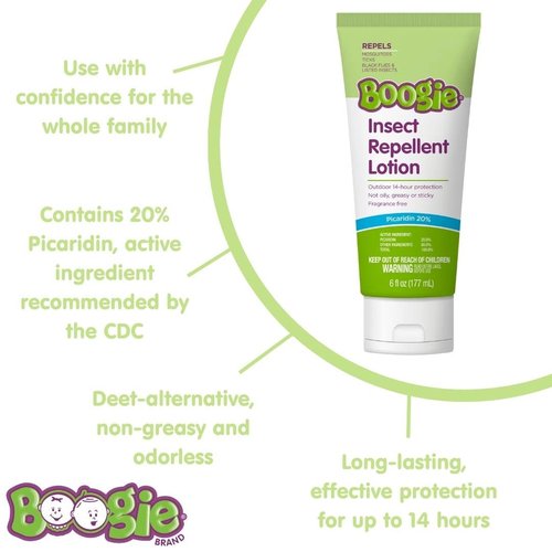 Boogie Insect Repellent Lotion, Keep Mosquitoes, Ticks and Flies Off, DEET Alternative Repellent