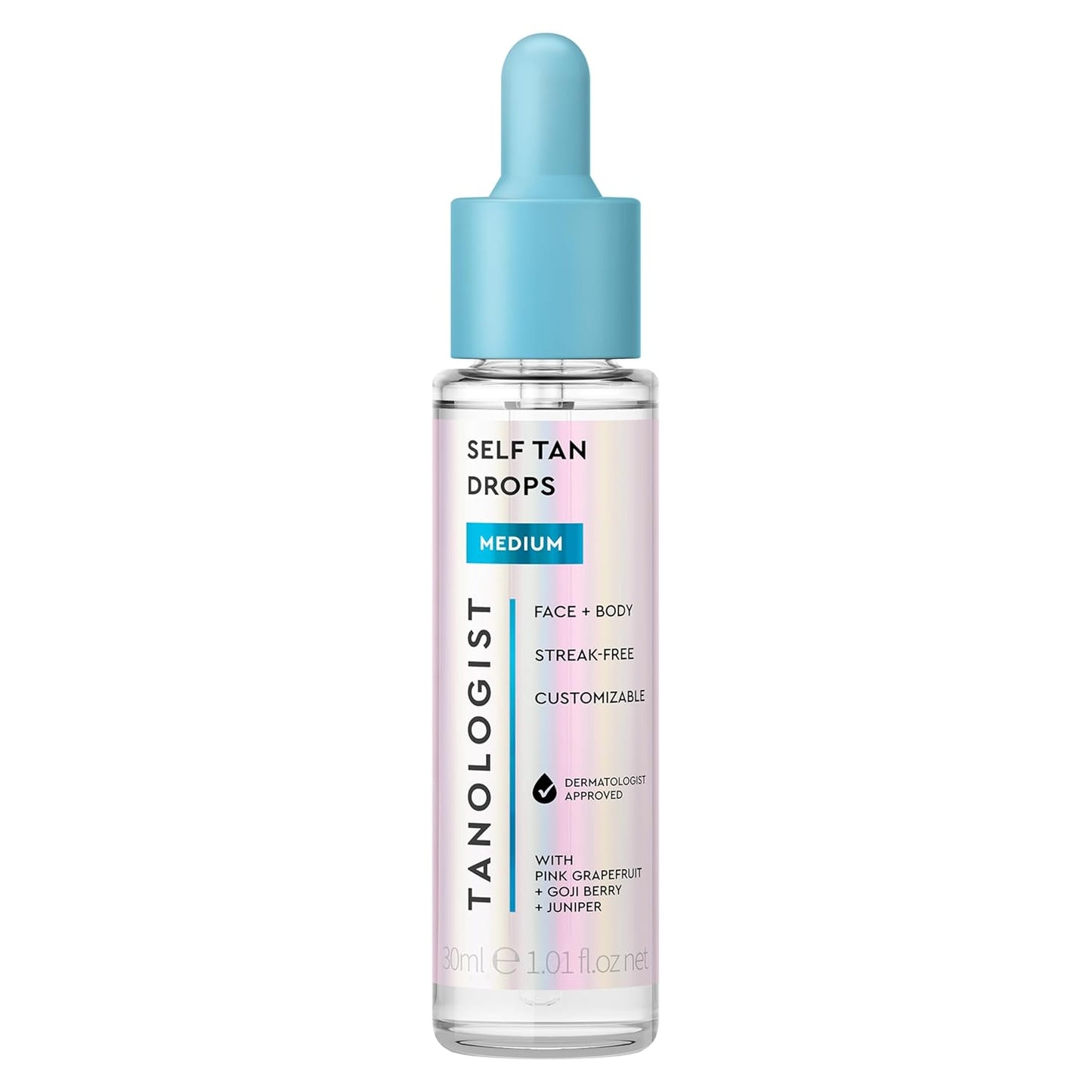 Tanologist Medium Self Tan Drops - Streak-Free Tanning for Body & Face | Vegan Formula, 1.01 fl. oz (30 ml)