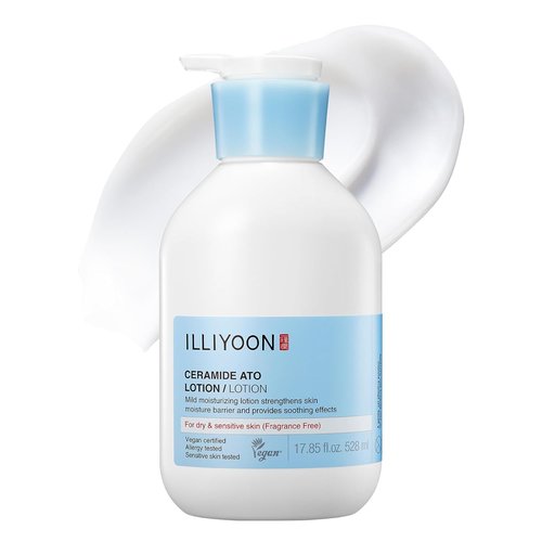 ILLIYOON Ceramide Ato Lotion - Daily Moisturizing Lotion for All Skin Types | 528ml (17.85oz) | Deep Hydration & Soothing Care
