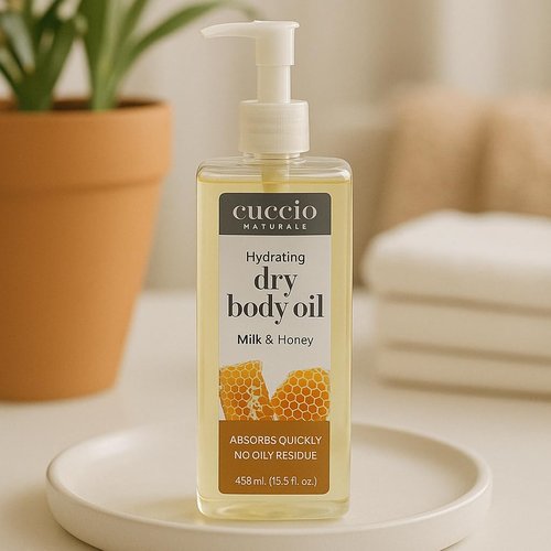 Cuccio Naturale Hydrating Dry Body Oil - Milk & Honey | Fast-Absorbing, Non-Greasy Moisturizer, 15.5 fl oz