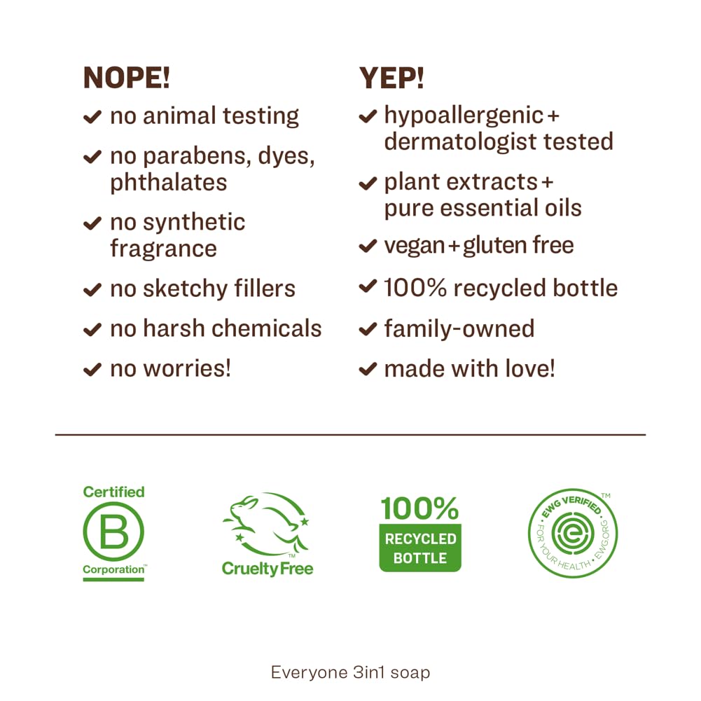 Everyone 3-in-1 Soap Body Wash, Bubble Bath, Shampoo, Travel Size, 2 Ounce (Pack of 24), Vanilla and Lavender, Coconut Cleanser with Plant Extracts and Pure Essential Oils