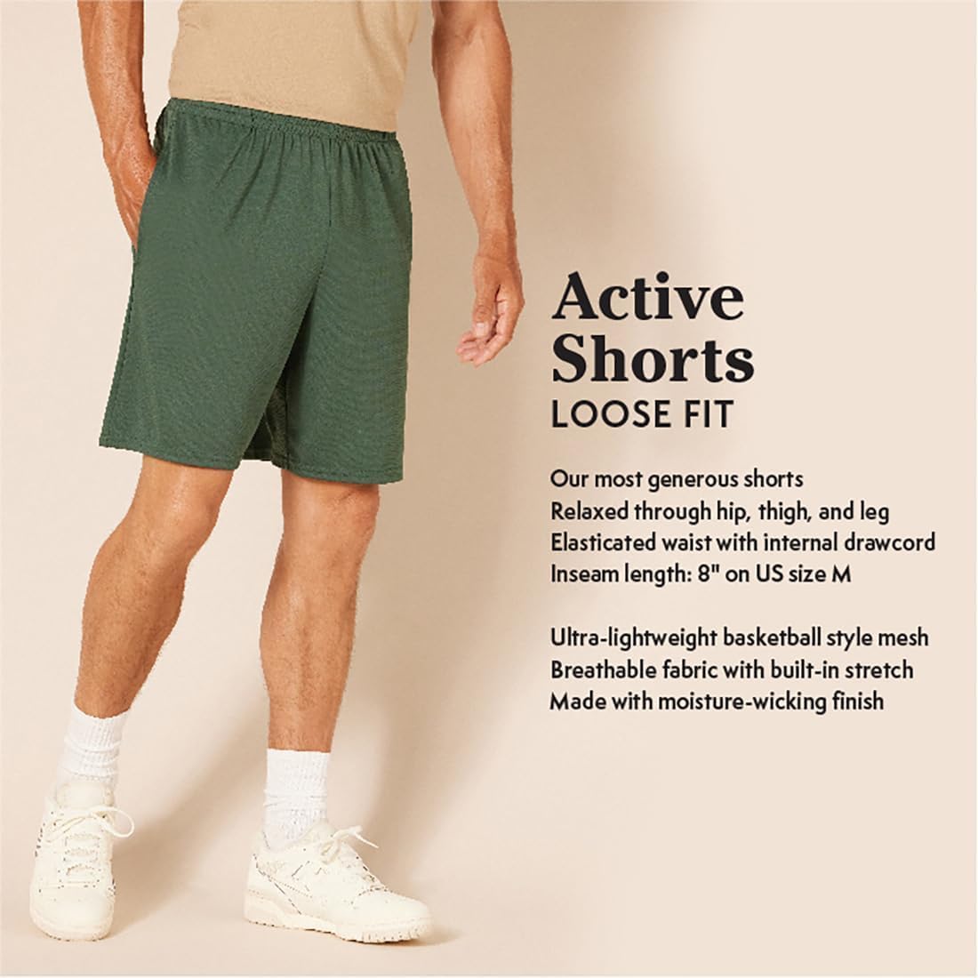 Amazon Essentials Men's Basketball Shorts - Performance Tech Loose-Fit Training, Pack of 2